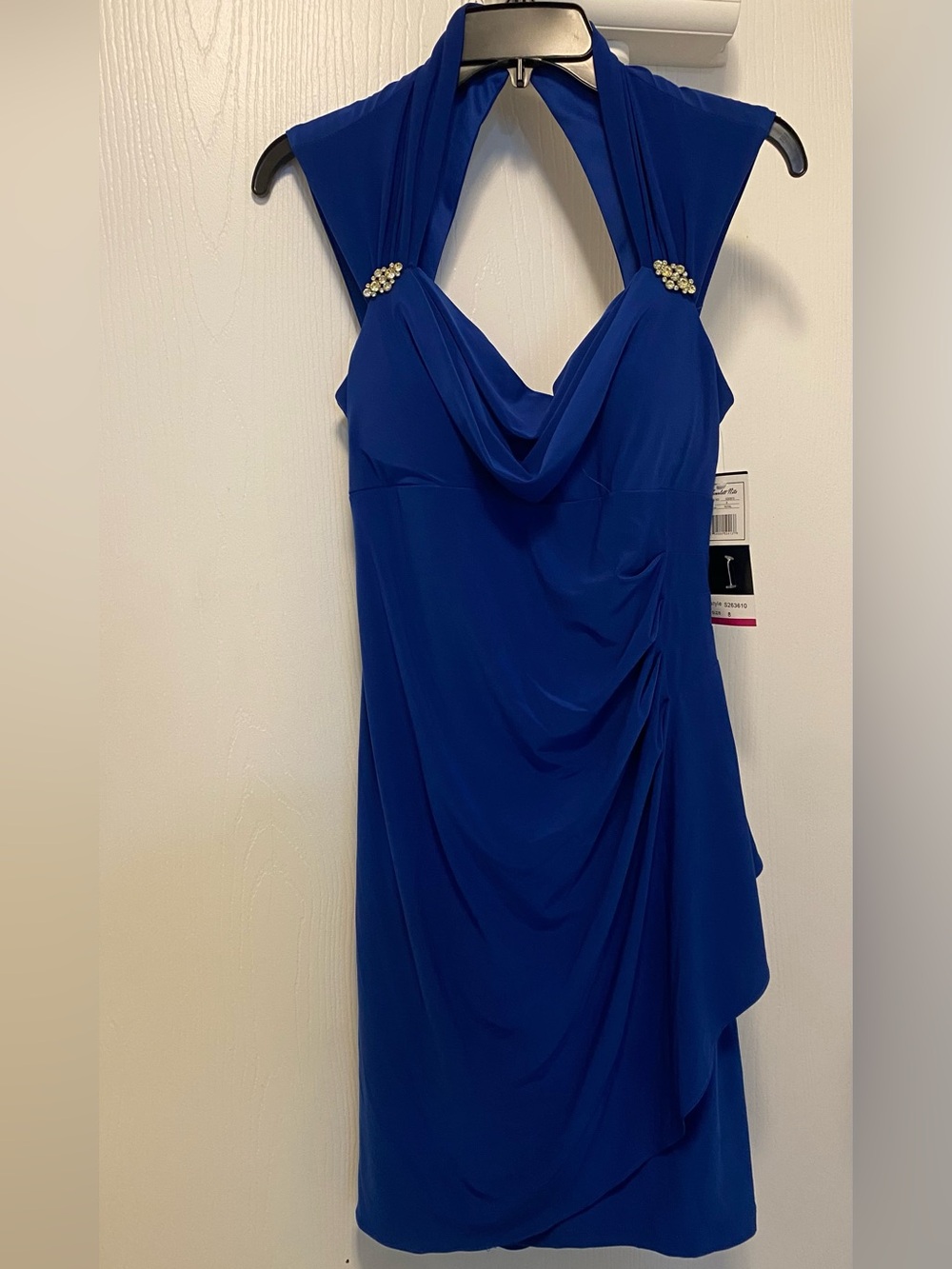 Scarlett Nite Royal Blue Dress with Jeweled Straps